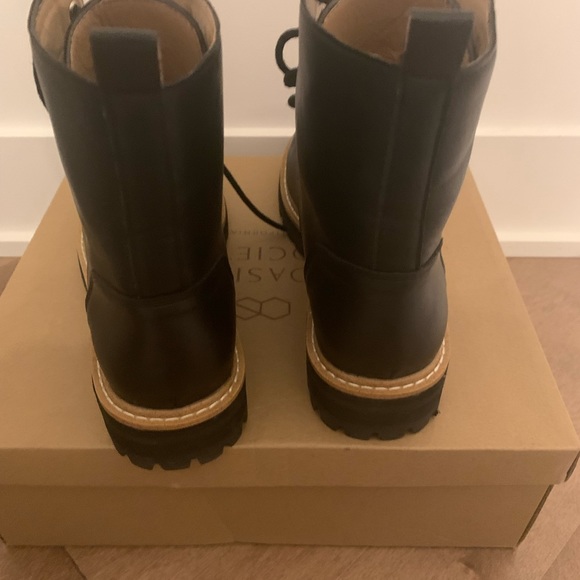 Lace up boots faux leather black - Picture 3 of 4